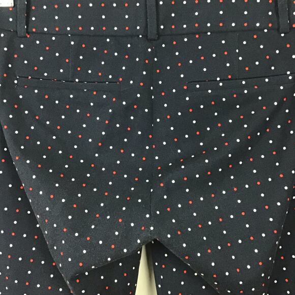 J. Crew Winnie City Fit Stretch Ankle Slim Pant Dark Navy Blue Dot Print sz 4 - Picture 6 of 7